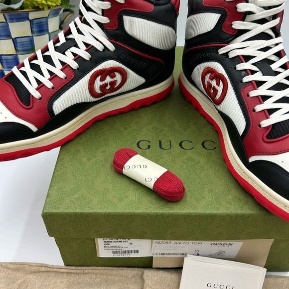 Men’s Gucci Mac 80 high top leather sneakers size 10 made in Italy - Picture 10 of 10